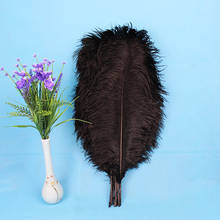 HOT! 50pcs/lot 50-55cm/20-22"black ostrich feather plume wedding decoration black feather ostrich plumage Free shipping 2024 - buy cheap