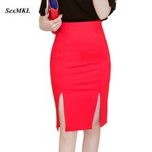 Сексуальные красные юбки-карандаш для женщин 2020, элегантные облегающие юбки с высокой талией, Офисная Женская Сексуальная черная юбка большого размера, Женская юбка 2024 - купить недорого