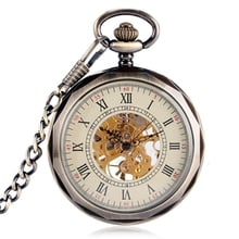 Роскошные Механические карманные часы, мужские наручные часы в стиле стимпанк с цепочками, подарочные карманные часы в подарок 2024 - купить недорого