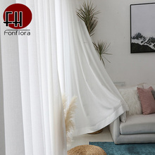 Modern Solid White Thick Tulle Curtains For Living Room Sheer Curtain Bedroom Veil Decorative Window Treatments Custom Blinds 2024 - buy cheap