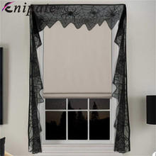 Enipate Halloween Gothic Black Lace Bat Curtain Valance Halloween Haunted House Spiderweb Cloth Scary Decoration 28x610cm 2024 - buy cheap