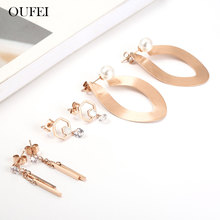 OUFEI Rose Gold Drop Earrings Summer Accessories Women's fashion 2019 Stainless Steel Jewelry  Accessories Bohemian 2024 - buy cheap
