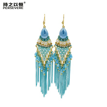 Elegant Crystal Drop Chain Tassel Earrings For Women Bohemian Handmade Fashion Jewelry 2020 Valentine's Memorial Gifts 2024 - buy cheap