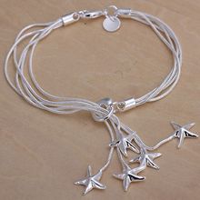 925 joias banhadas a prata bracelete elegante fashion estrela pingente pulseira alta qualidade atacado e varejo smth099 2024 - compre barato