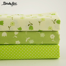 Booksew 100% Cotton Twill Fabric 3 Pcs Dense and Soft Cutting Piece Green Bundle for Doll's DIY Art Work Tecidos Sewing Toy 2024 - buy cheap