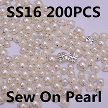 TPSMOC-Cuentas de perlas para costura, piedras de diamantes de imitación para ropa, vestidos de boda, color marfil, base plateada, 4mm, 5mm, 6mm, 7mm, 8mm y 10mm 2024 - compra barato