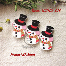 Christmas series 50pcs Black hat Snowman wood buttons Christmas decoration accessories craft scrapbooking materials 2024 - buy cheap