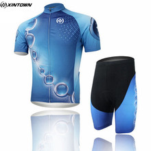 XINTOWN Men Cycling Jersey Sets With Bib Shorts Bike Team Cycling Clothing Outdoor Sportswear Blue Riding Clothing 2024 - buy cheap