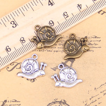 54pcs Jewelry Charms garden snail 16x18mm Antique Silver Plated Pendants Making DIY Handmade Tibetan Silver Jewelry 2024 - buy cheap