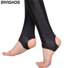 BIVIGAOS Summer Womens Colourful Super Elastic Slim Leggings Chinlon Shiny Legging Luster Foot Pants Black Skinny Leggings Women 2024 - buy cheap
