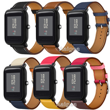 Ремешок из натуральной кожи для Huami Amazfit Bip BIT PACE Lite Youth, сменный Браслет для наручных часов amazfit, 20 мм 2024 - купить недорого