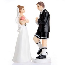 Bride and Groom soccer Football sport Funny Figurine Wedding Cake Topper Personalised Event Party Supplies Marriage 2024 - buy cheap