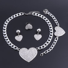 OEOEOS Bridal Jewelry Sets African Beads Jewelry Set Nigerian Wedding Heart Pendant Necklace Set New Arrival Women Jewelry Set 2024 - buy cheap