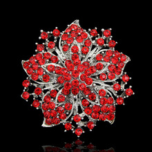 Luxurious Charming Flower Full Rhinestone Silver-color Planting Brooches for Women Brooch Pins Jewelry 2024 - buy cheap