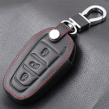 Genuine Leather car key case shell cover for Citroen C4 CACTUS C5 C6 C8 Picasso Xsara for Peugeot 3008 308 RCZ 508 408 2008 KEY 2024 - buy cheap