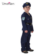 Umorden Little Policeman Costume Boys Kids Super Police Boy Cosplay Halloween Christmas Purim Party Fancy Disfraces Costumes Set 2024 - buy cheap