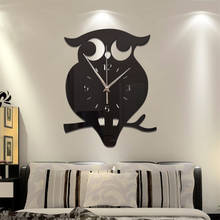 DIY Modern 3D Owl Creative Mirror Owl animal shaped Wall Clock Home Office Interior Living Room Dining Room Kitchen Home Decor 2024 - buy cheap