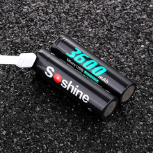 SOSHINE-batería recargable 18650 original, gran capacidad, 3,7 V, 3600mah, con puerto de carga directamente Micro USB incorporado, 2 uds. 2024 - compra barato