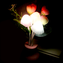 Novelty Motion sensor night light Mushroom flower Led home decoration lamps bedside nightlight kids gift baby light 110V 220V 2024 - buy cheap