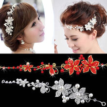 Faux Pearl Flower Crystal Rhinestone Prom Party Bridal Headband Hair Band Tiara 2024 - buy cheap