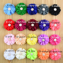 20pcs/lot 20 Color U Pick 2.36 Inch Petite Sewing Chiffon Fabric Flowers With Gold Button In Center Girls Hair Accessories MH33 2024 - buy cheap