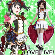 Платье Лолиты Lovelive Love Live Yazawa Nico, костюмы для косплея, униформа для горничной, одежда + головной убор + браслеты + кольца для ног + носки + перчатки 2024 - купить недорого