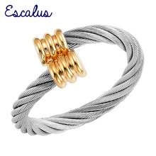Эскалакс, женское двухцветное серебряное Золотое магнитное медное кольцо с изменяемым размером, женское магнитное дамское ювелирное изделие, Шарм на палец 2024 - купить недорого