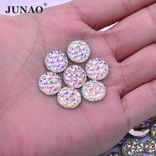 JUNAO 6 8 10 12 16 18 20 mm Round Pineapple Rhinestones Resin Crystal Stones AB Strass Applique Non Sewing Gems For DIY Clothes 2024 - buy cheap
