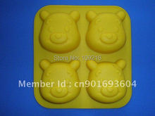 Green Good Quality 100% Food Grade Silicone Cake Mold/Muffin Cupcake Pan Four-Little Bear Mold 2024 - buy cheap