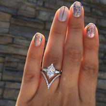 Moda Oval Zirconia anillos para las mujeres encanto boda banda, joyería de mujer anillos De Compromiso anillo de plata cristal regalos de fiesta, anillos 2024 - compra barato