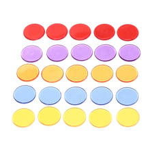 Fichas plásticas de póker, rotuladores de juego de Casino para diversión, Club familiar, carnavales, suministros de juego de Bingo, 1,5 cm, 5 colores, 50 Uds., Acce 2024 - compra barato