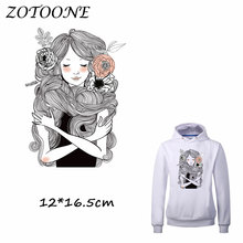 ZOTOONE Patches for Clothing Beauty Flower Heat Transfer DIY Accessory Decoration Iron on Patch Beaded Applique Clothes T Shirt 2024 - buy cheap