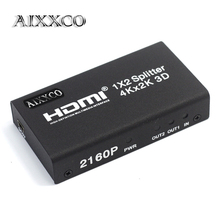 AIXXCO 4K HDMI Splitter Full HD 1080p Video HDMI Switch Switcher 1X2 Split 1 in 2 Out Amplifier Dual Display For HDTV DVD 2024 - buy cheap