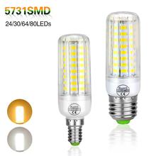 E14 E27 Led Light Bulbs Lampada Led Lamp 220V 5731 SMD Chandeliers 24 30 64 80 Leds CR ROHS Corn Bulb Light Radiation Cover 2024 - buy cheap