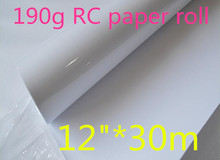 12"*30m RC high glossy inkjet photo paper in roll 190g RC photo paper 2024 - buy cheap