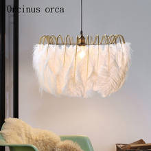 Nordic modern simple art feather pendant lamp living room bedroom originality personality warmth children's room Chandelier 2024 - buy cheap