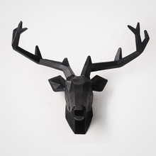 Creative European Style Deer Head Wall Hanging Statue Animal Figurine Sculpture For Home Decorations Attic Ornaments Bar 3 2024 - buy cheap
