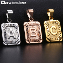 Davieslee-collar con colgante con letra mayúscula para mujer, Color oro rosa, plata, inicial, A-Z, joyería 2024 - compra barato