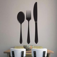 Pegatinas de vinilo para decoración de pared, utensilios de Arte de cocina, cuchara, tenedor, cuchillo, calcomanías de pared G16 2024 - compra barato