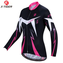 X-Tiger Women Winter Fleece Keep Warm Pro Cycling Jersey Long Sleeve Bicycle Clothing Super Warm Thermal Bike Sportswear 2024 - buy cheap