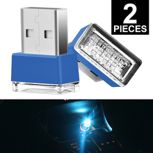 2pcs Universal Car Styling Ice Blue LED USB Atmosphere Light Car Atmosphere Lamp Foot Decorative Lamp Emergency Lighting 2024 - buy cheap