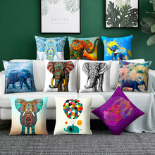 Funda de almohada con diseño de Mandala y elefante para el hogar, cojín con estampado de animales, decoración para el coche 2024 - compra barato