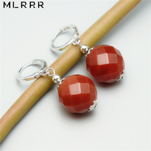 Vintage Classic  Natural Stone Jewelry High Quality Simple Red Rubies Agates Pendant Drop Earrings for Women 2024 - buy cheap