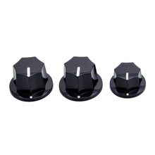 3 Pcs Amp Volume Tone Control Knobs Plasti Black Vintage Style Jazz Bass Guitar 2024 - buy cheap