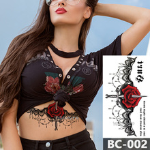 1 Sheet Chest Body Tattoo Temporary Waterproof Jewelry Rose lace Lace Decal flower Waist Art Tattoo Sticker for Women 2024 - buy cheap