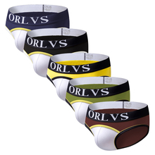 ORLVS Brand Men Briefs Homewear Men Underwear Solid Underpants Cotton Male Panties Breathable Cueca Soft 2024 - buy cheap