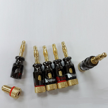 Cabo de alto-falante de cobre de alta qualidade 4mm, 4 peças, conector de plugue de banana dourado 2024 - compre barato