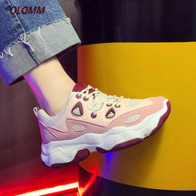 Women's Chunky Sneakers 2020 Fashion Women Platform Shoes Lace Up Pink Vulcanize Shoes Womens Female Trainers Dad Shoes 2024 - buy cheap