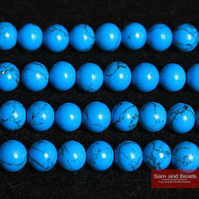 Free shipping Natural Stone Synthetic Blue Howlite Beads  6 8 10 12mm Pick Size For Bracelet Necklace Making  TB09 2024 - buy cheap