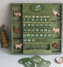 Calendario de madera perpetuo artesanal, calendario de madera Vintage creativo, calendario de pared grande, papelería para el hogar y la Oficina, novedad 2024 - compra barato